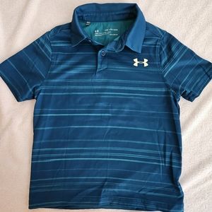 Under Armor Size XS Boys' Blue UA Performance Polo Stripe
